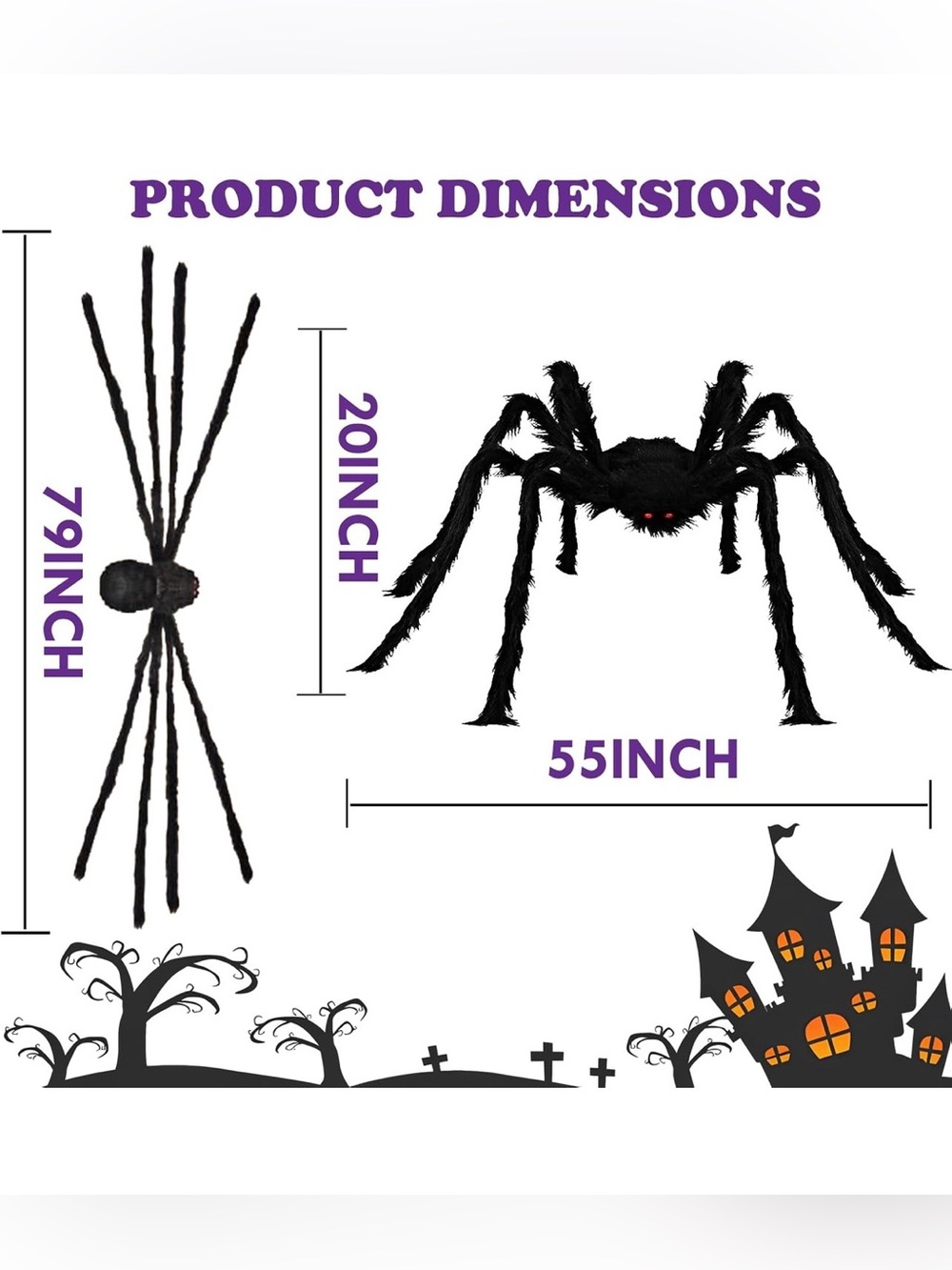 Spooky Black Giant Hanging Spider – Halloween Party Decor